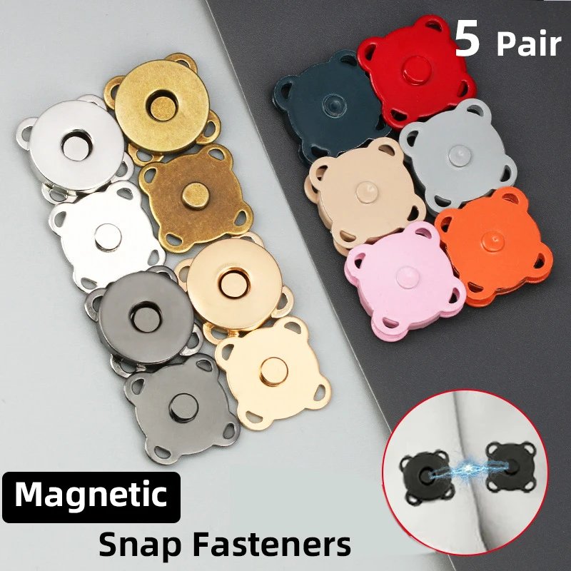 5 paia di chiusure a scatto magnetiche bottoni 14-18MM colori borsa a mano portafoglio borse artigianali parti accessori fai da te