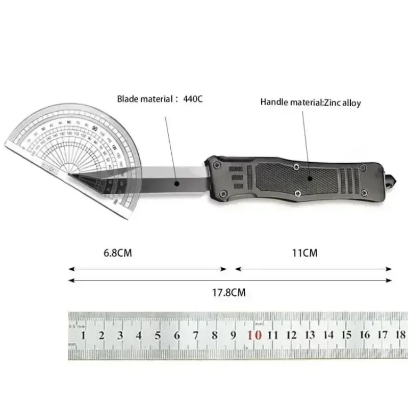 MICRO 616 Folding Pocket Knife 440C Blade Zinc Alloy Handle Outdoor Survival Portable Utility Multi-purpose Camping Knives Tools