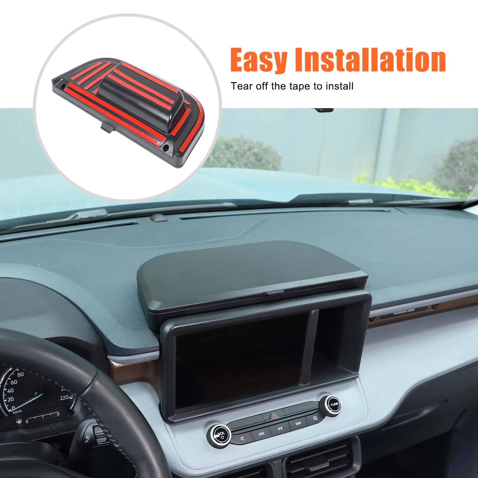

For Ford Maverick 2022+ ABS black car navigation screen rear storage box storage box car interior accessories