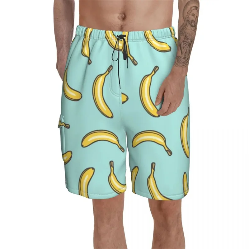 Summer New Fruit Banana Printing Beach Shorts For Men Funny Streetwear Short Pants Summer Hawaiian Swimming Trunks Board Shorts