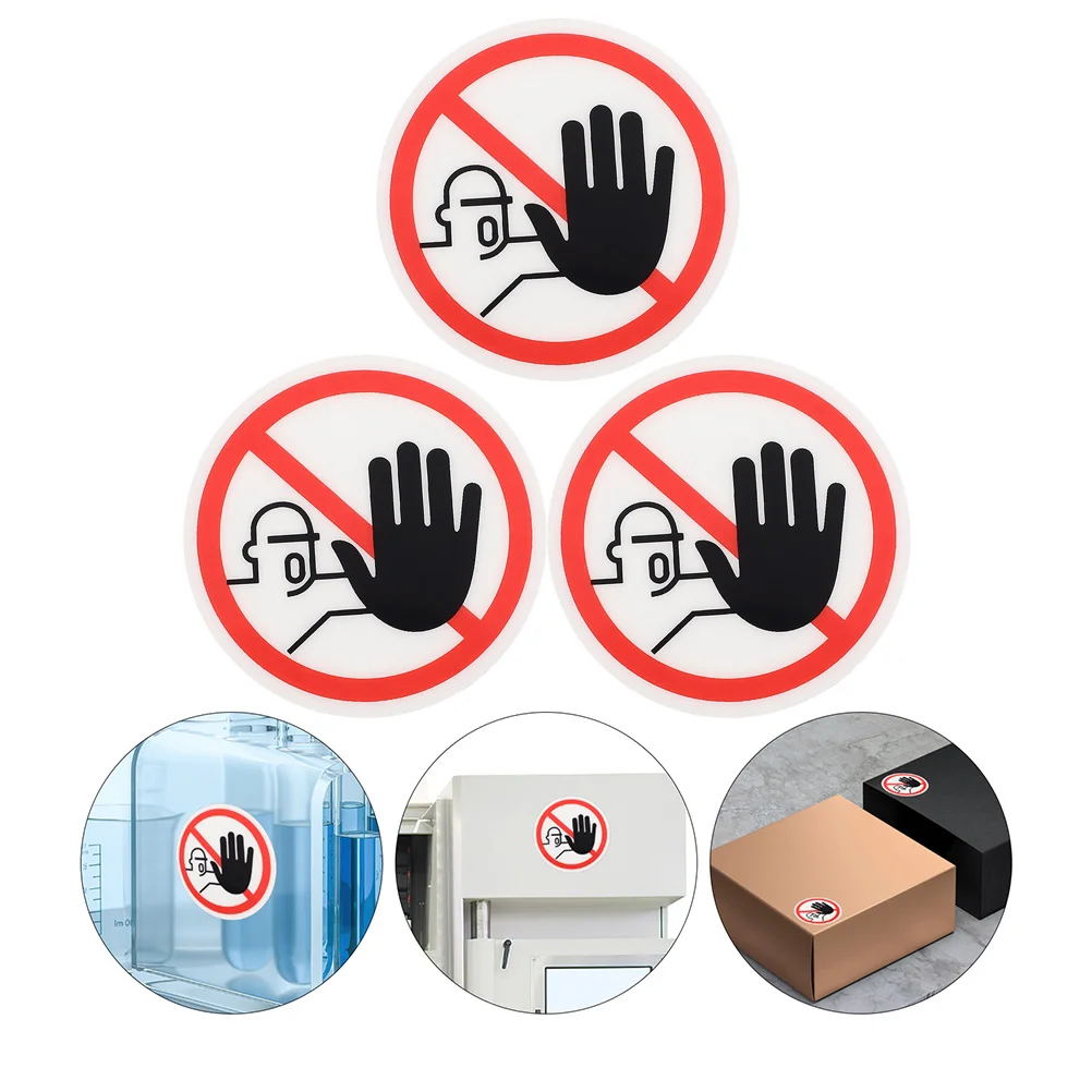 

3 Pcs Emblems No Touching Warning Signs Security Stickers Do Not Safety Use Hand