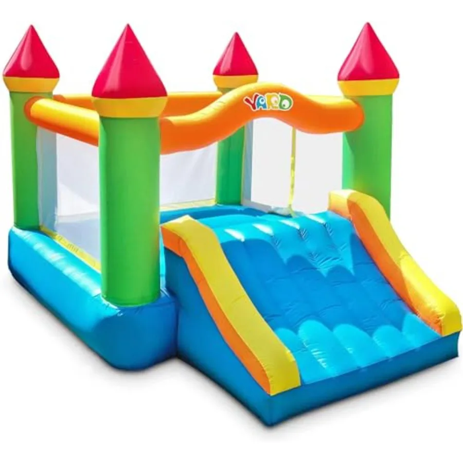 

12ft x 9ft x 8ft Outdoor Indoor Bounce House with Slide for 5-12 Durable PVC Material Blue and White Design Built-in Blower for