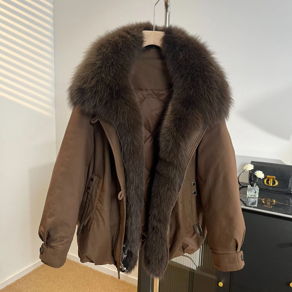Down Jacket Female Parka Winter Women's Wear for Women Office Wear Zipper Closure Suede Women's Down Jacket City Fashion