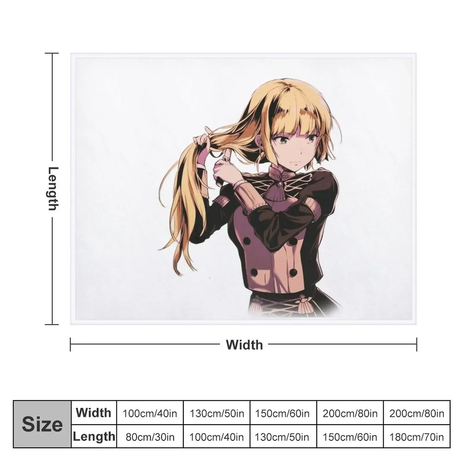 Ingrid from Fire Emblem: Three Houses Trying to Comb her Hair - Videogame Throw Blanket funny gift Soft Big Nap Blankets