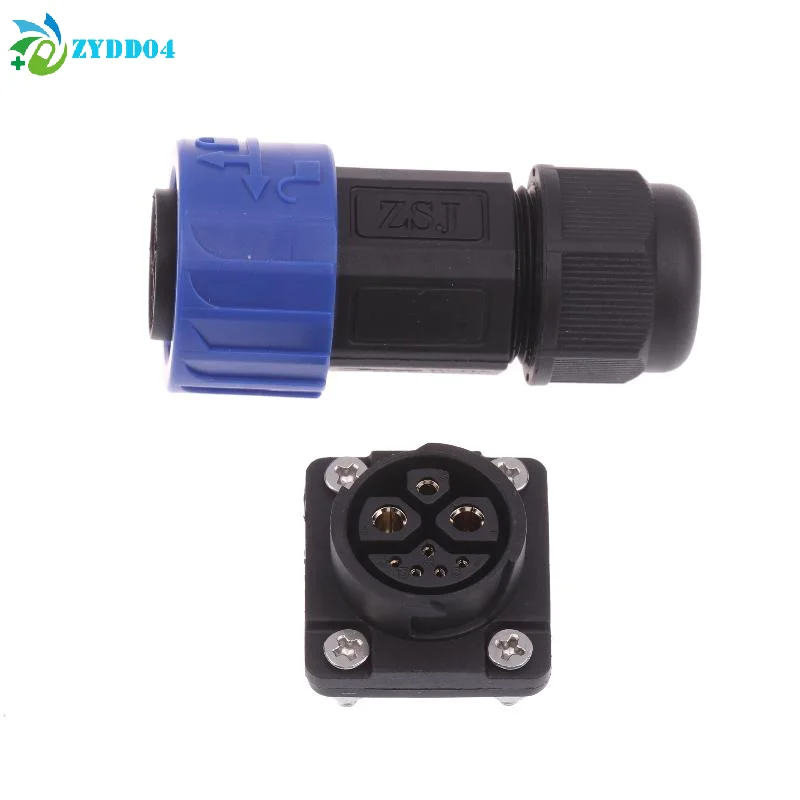 ●1Pcs 50A Energy Lithium Electric Bicycle Male Female Charging Port M23 2+1+5 Battery Connector Motorcycle Charger Plug Socket
