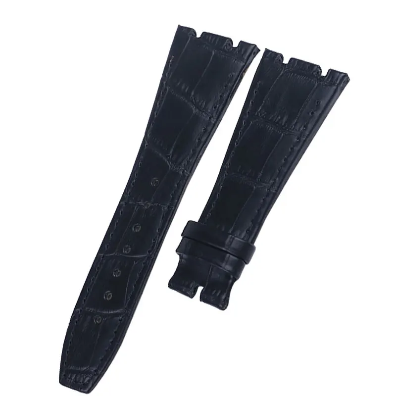 

XIANERSHANG New Custom 26MM Double-Concave Calibrator Watch Band Alligator Pattern Cowhide Strap Waterproof Genuine Leather Belt