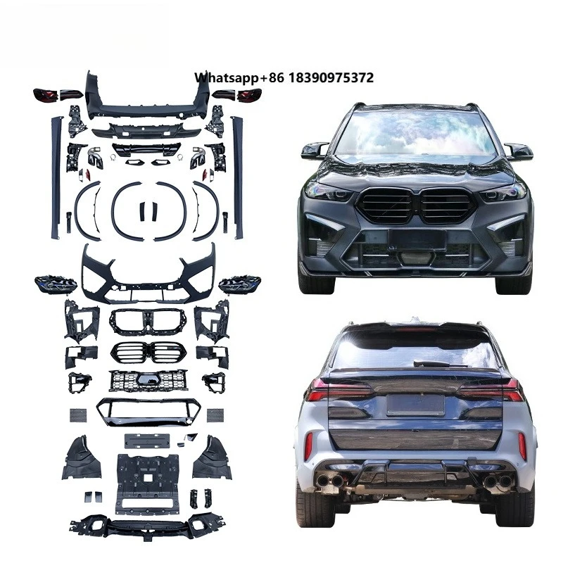 For 2019-2023 X5 G05 Upgrade 2024 X5M Bodykit Front Rear Bumper Lamp Wheel Arch Side Skirt Diffuser Exhaust Tip Wholesale
