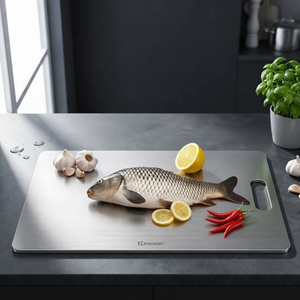 Heavy Duty Stainless Steel Chopping Board Thickened Kitchen Tool Mold Proof Metal Tray Large Cutting Surface Gadget