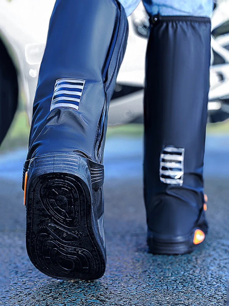 AliExpress 42cm Foldable Waterproof Anti-Slip Reflective Rain Shoe Cover, Thick PVC,Unisex Motorcycle Bike Safety, Dust Mud Rain Protection