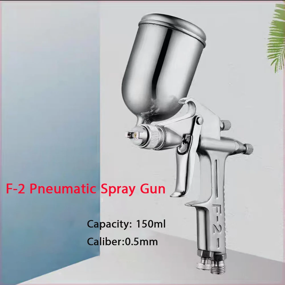 F-2 Paint Spray Gun Mini Pneumatic Paint Spray ,150ml Volume, Gun with 0.5mm Diameter Nozzle for Leather/Wall Painting