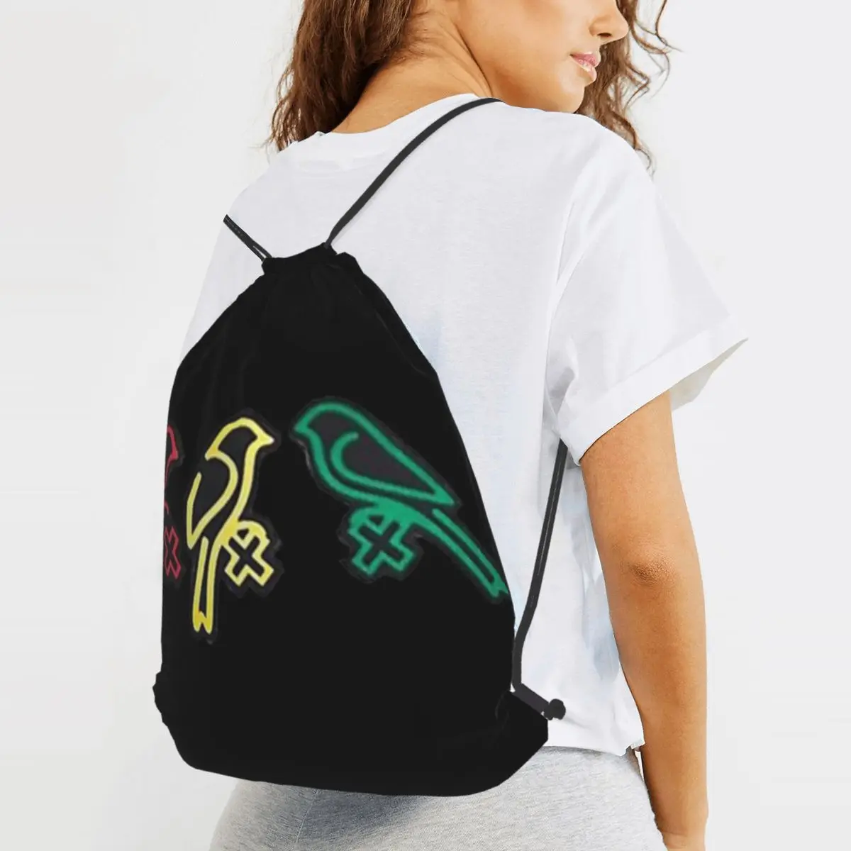 Ajax Bob Marley 3 Little Birds Backpacks Casual Drawstring Bags Sports Bag Book Bags for Travel Students