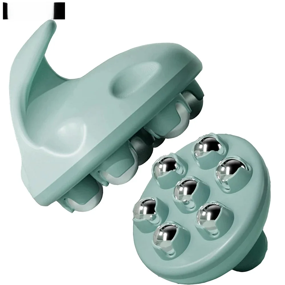 Hand Roller Massager for Cellulite Massage,Deep Tissue Massage Ball for Back,Neck,Foot,Shoulder,with 7 360-degree Metal Roller