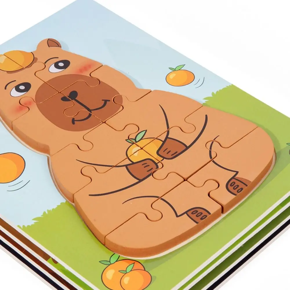 Capybala quebra-cabeça de madeira design dos desenhos animados material de madeira animais jogo de quebra-cabeça função educacional tipo quebra-cabeça