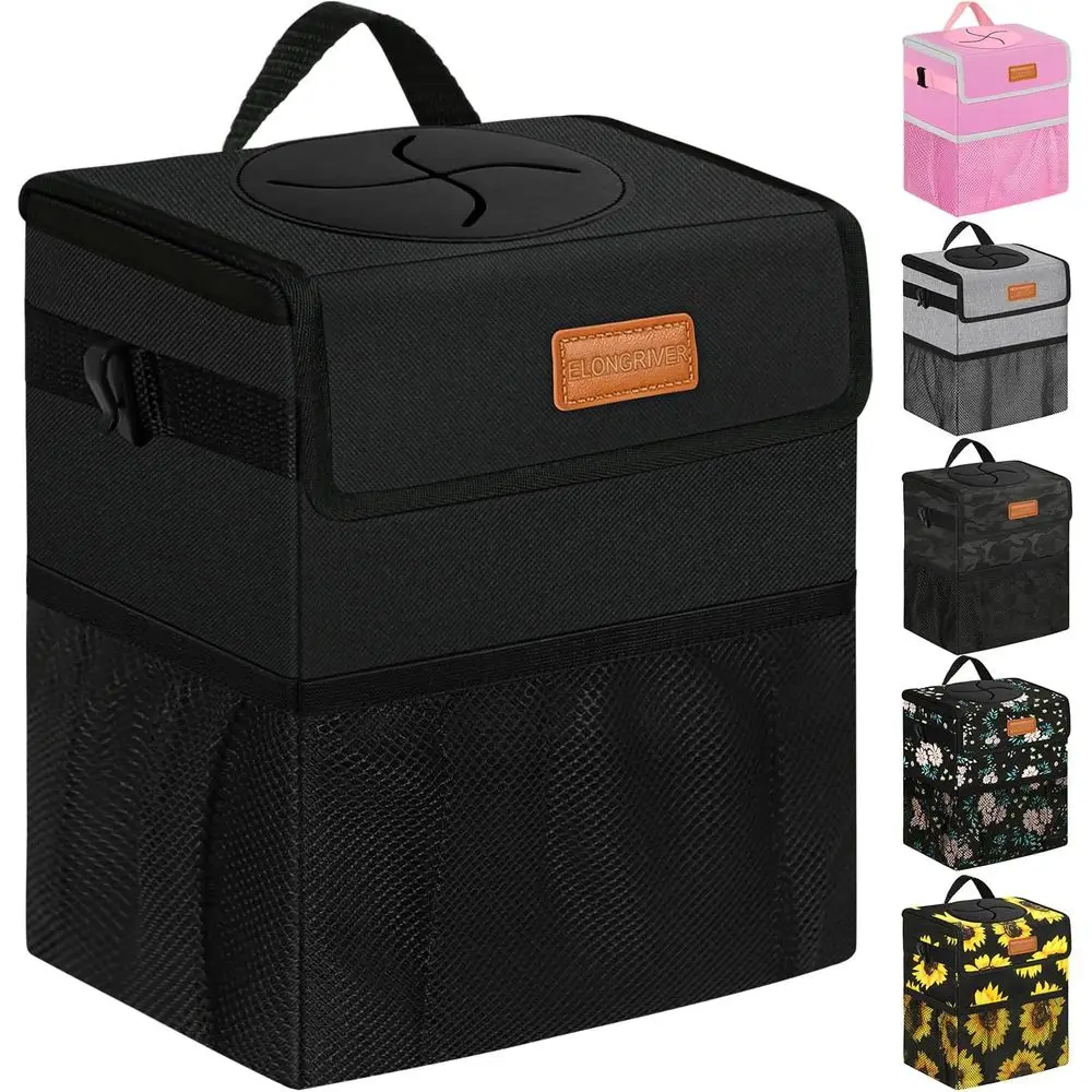 Car Trash Can Bin Back Seat Leak Proof, Cute Car Trash Bag Hanging, Vehicle Trash Can SUV Truck Van, Automotive Garbage Cans Fro