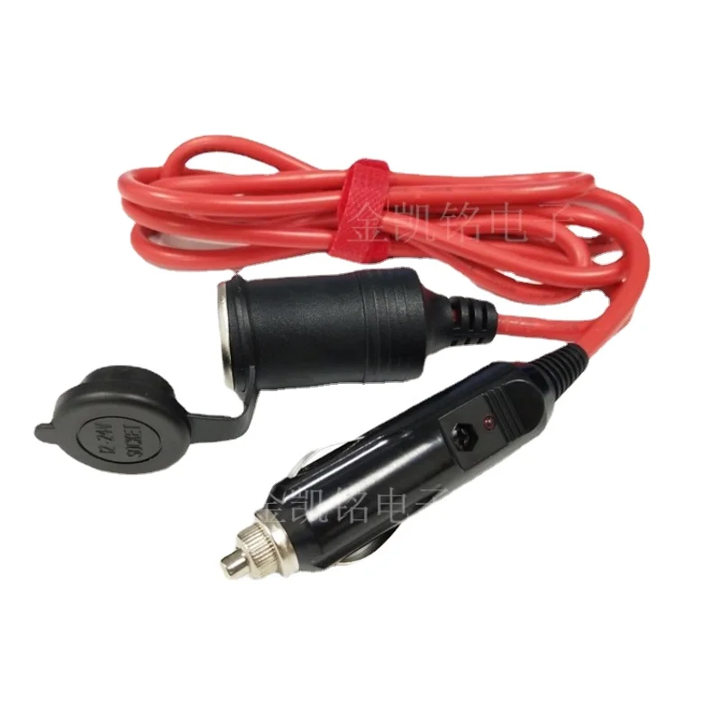 

Red Car Charger Extension Cable with Dust Cap, 15A, Thick Copper, 12V/24V, 1.8m