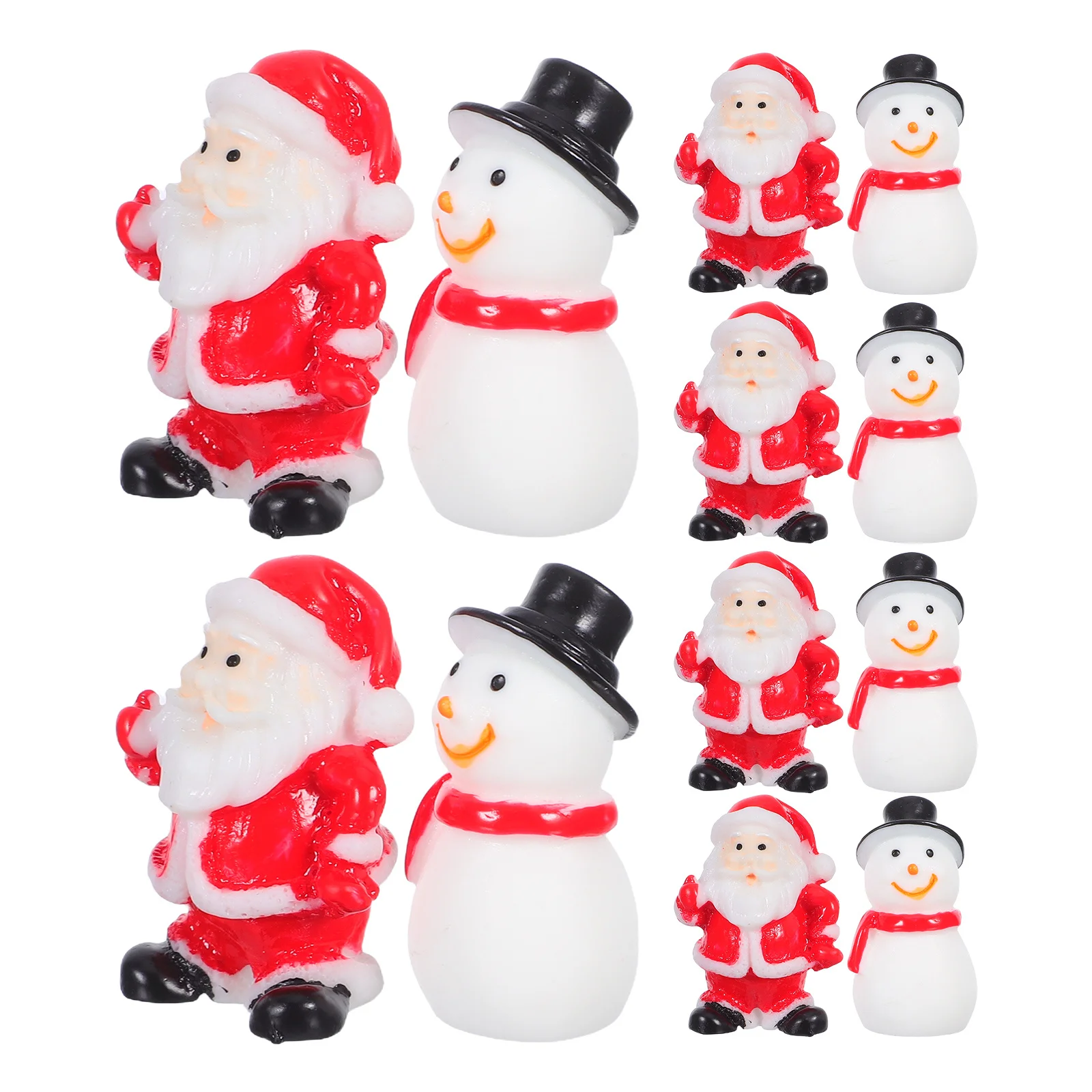 

12Pcs Miniature Resin Ornaments Christmas Micro Landscape Set Santa Claus Snowman Festive Tabletop Decor 1.18-Inch