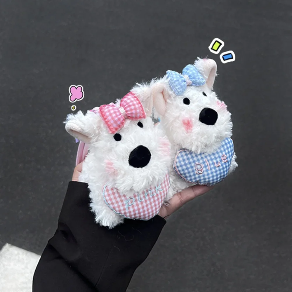 Cute Schnauzer Dog Keyrings Animal Cartoon West Highland Keyring Fashion Stuffed Plush Puppy Doll Bag Pendant