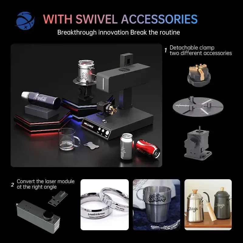 Mr Carve M4 Mini Engraver Portable Laser Marking Machine Gold Jewelry Plastic Wood Leather Fast Fiber Laser Engraving Machine