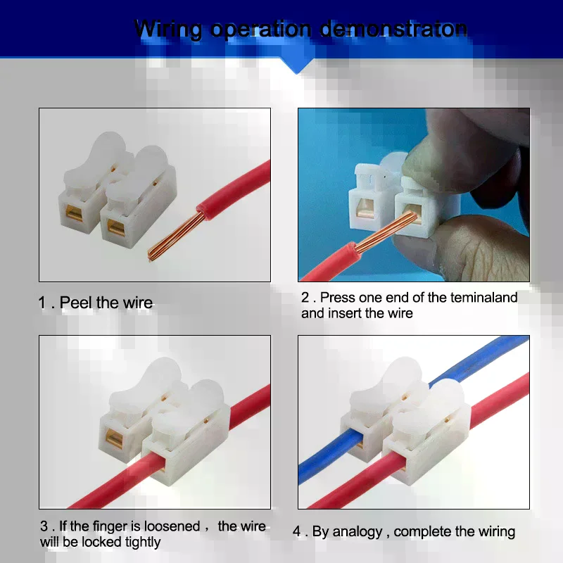 [MA]10Pcs CH2 Quick Splice Lock Wire Connectors Electrical Cable Terminals For Easy Safe Splicing Into Wires[MA]