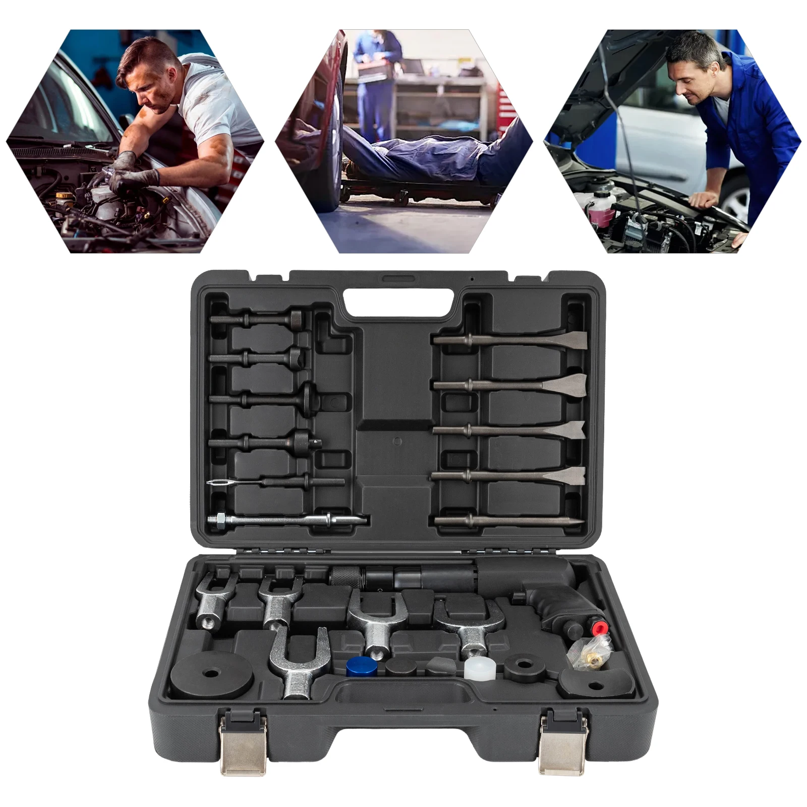 

2100BPM Pneumatic Hammer Set Iron Sleeve Removal Tool for Rust Removal & Auto Repair
