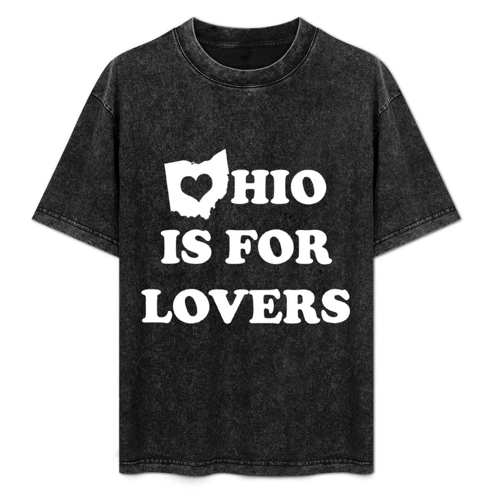 

Ohio Is For Lovers T-Shirt Minimalist Plain Crew Neck T-Shirt