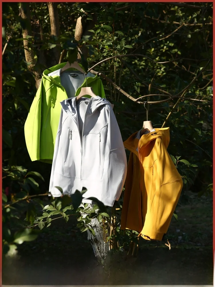 

3D Tailored Soft ell Jaet Men's Women's Spring High-End Waterproof Windproof Outdoor Jaet Stand Fit Long Sve Zipper