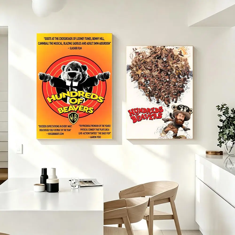 movie Hundreds of Beavers Poster Poster HD Printing Fresh Elegant Style Wall Art Home Decor For Living Room Bedroom Gift