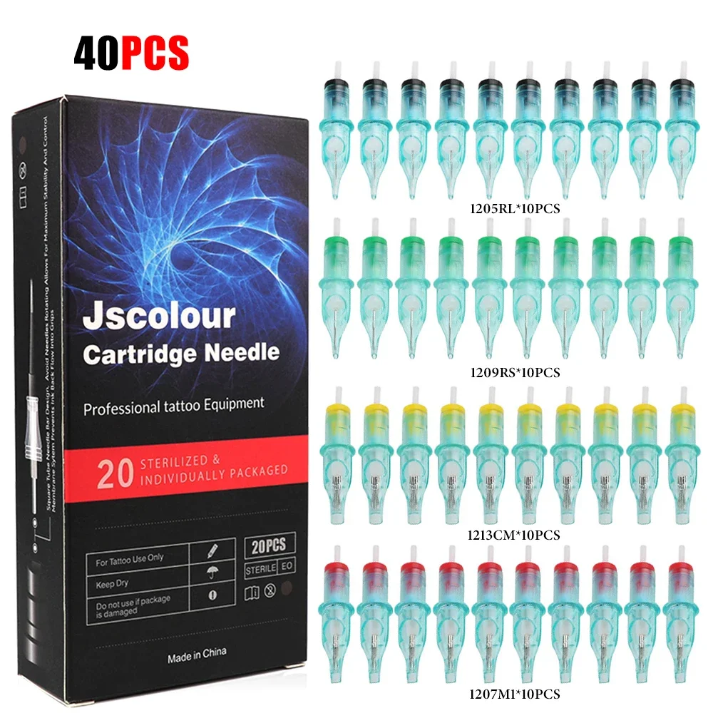 

40PCS Mixed Tattoo Needles Combination Set Original Cartridge Tattoo Needle Disposable Sterilized Safety Rotary Tattoo Machine