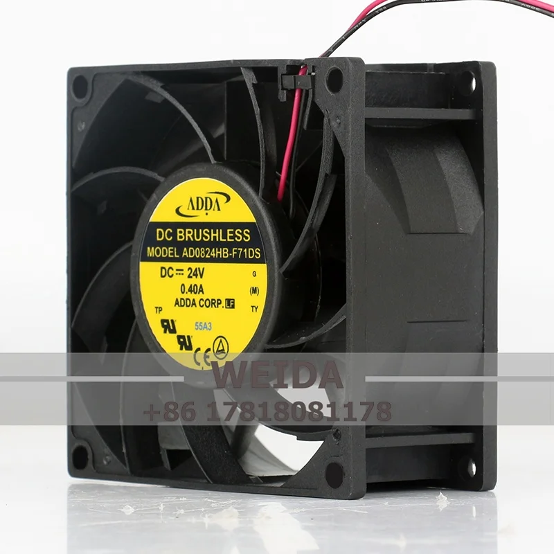 Kipas Sasis ADDA 8 Cm 8038 DC24V 0,40A AD0824HB-F71DS Inverter Kipas Pendingin Volume Udara Besar 80*80*38MM