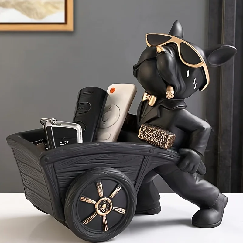 

French Bulldog Storage Box Home Decor Key Holder Dog Figurine Craft Gift for Entryway