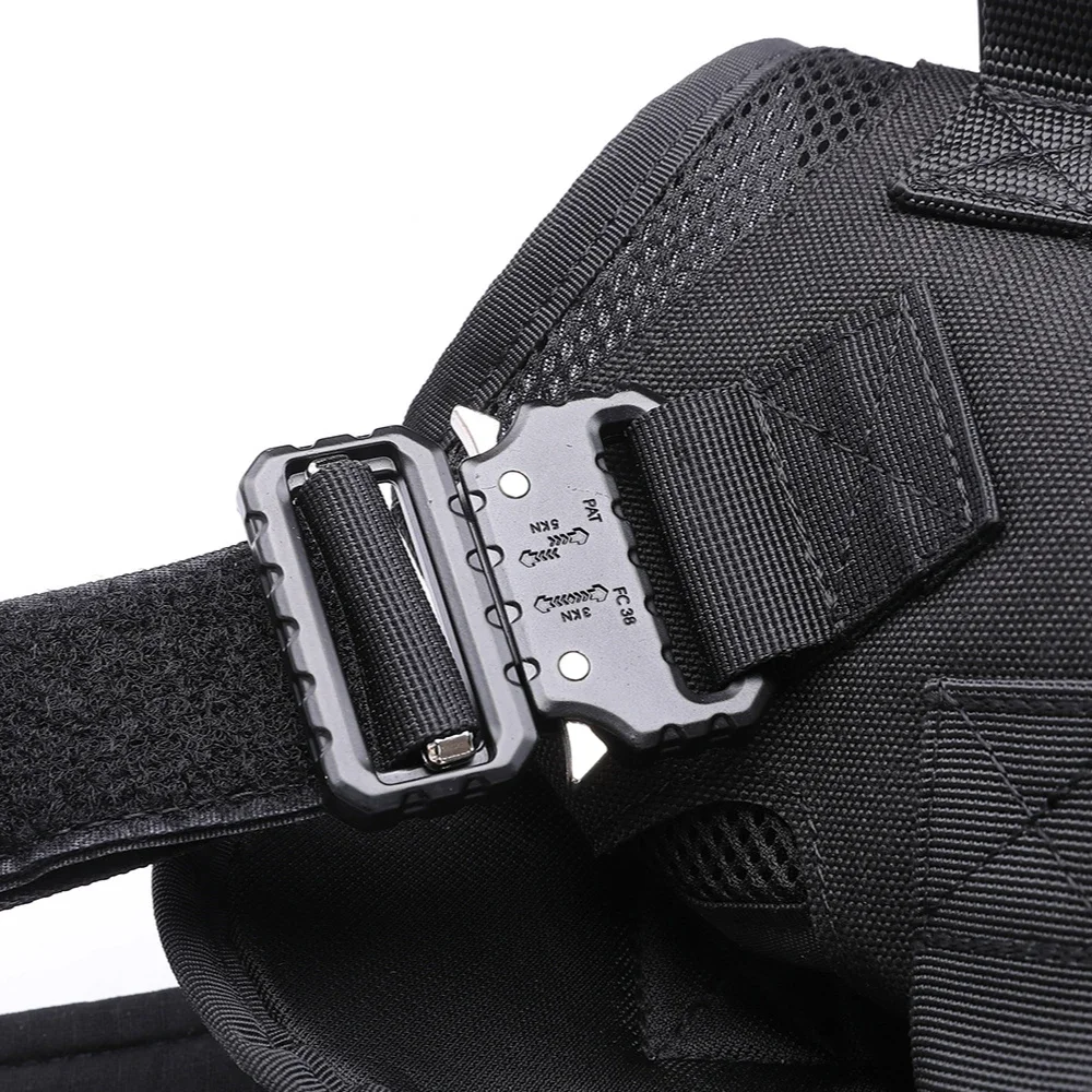 Tactical Dog Harness Leash Metal Buckle MOLLE German Shepherd Pet Large Big Dogs Military Training K9 Padded Quick Release Vest