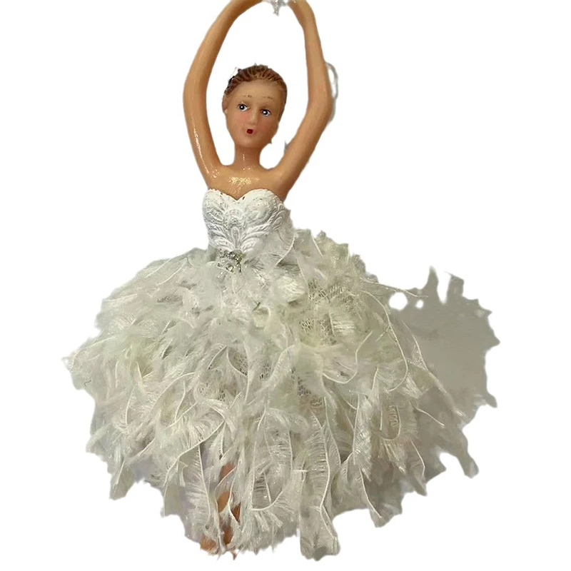 Menina ballet ornamento pendurado árvore de natal anjo bonecas pingente de pelúcia dançarino ornamentos pingentes decoração cisne lago elf pequenas tags