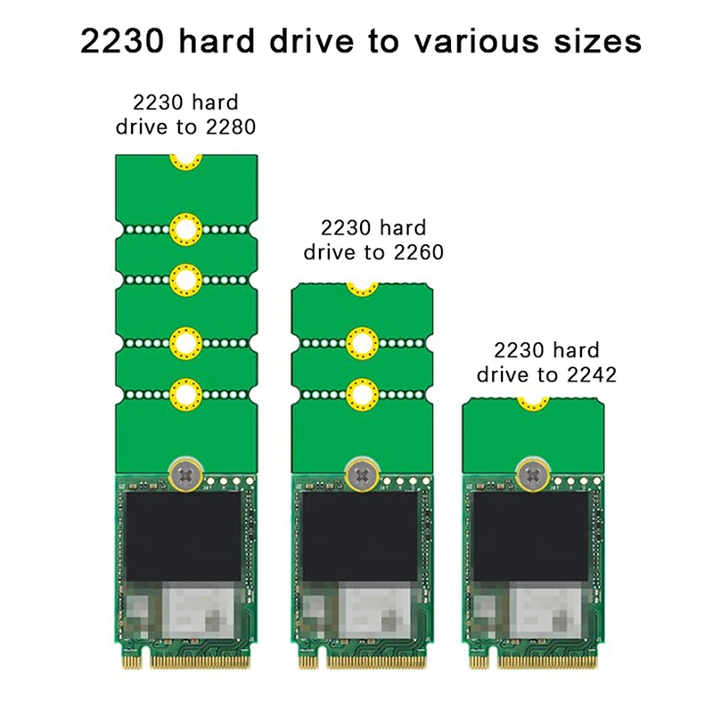 NGFF M.2 SSD Adapter Card 2242 To 2280 2230 To 2280 Transfer Card Adapter Expansion Rack Board Riser Card Convert Card