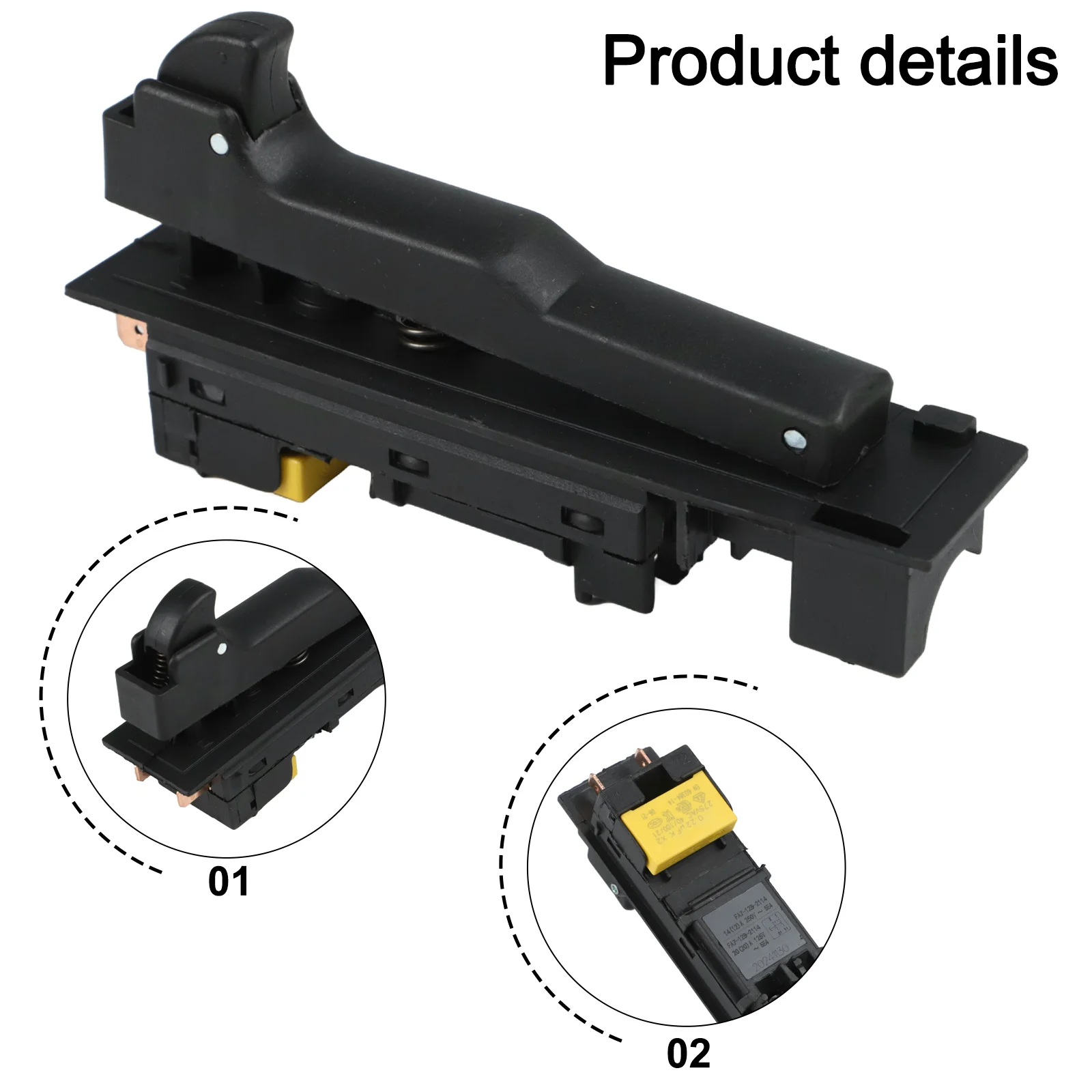 

Power Tool Components Angle Grinder Switch Reinforced Thermoplastic Construction Compact Design Angle Grinder Switch