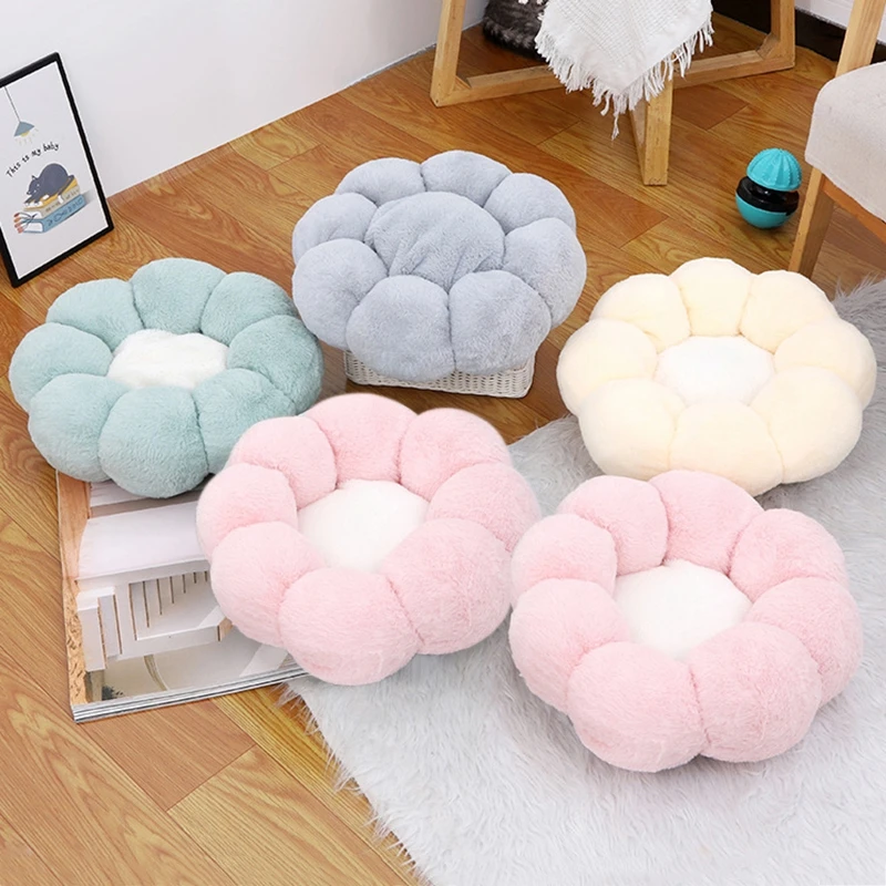 35-60cm Flower Shaped Pet bed Round Dog Cat Mat Plush Comfortable Sleep Supplies Dog Cats House Home Pets Decor