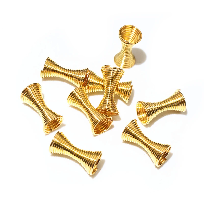 30pcs Metal Spring Funnel Shape Spacer Beads Caps DIY Beading Findings End Caps Bead Stoppers For Jewelry Makings Accessories