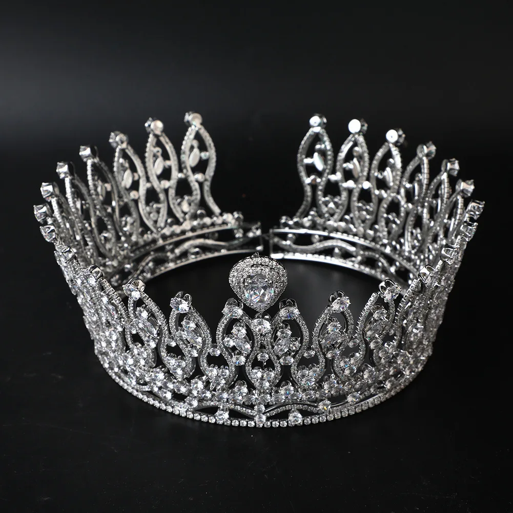 Zircon Bridal Tiara Diadem Queen Princess Crowns Party Headpiece Wedding Hair Accessories