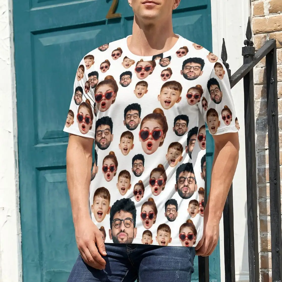 

Trend Retro Style Full Body Custom Your Photo/name T Shirt Men Short Sleeve Harajuku Tshirt Male T-shirt Customized Top Tee