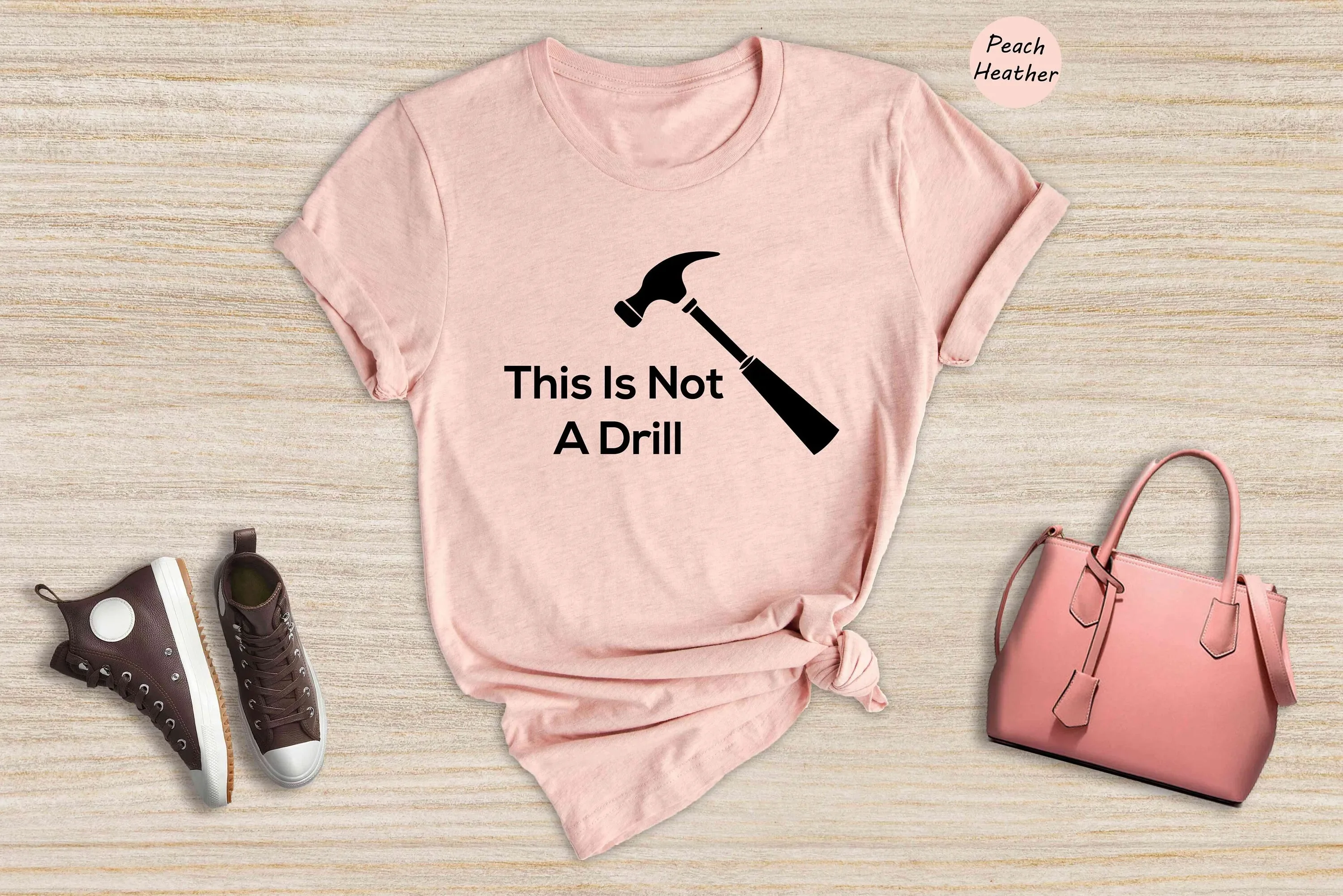 Dad Joke T Shirt This Is Not A Drill Funny Hammer Fathers Day For Handyman