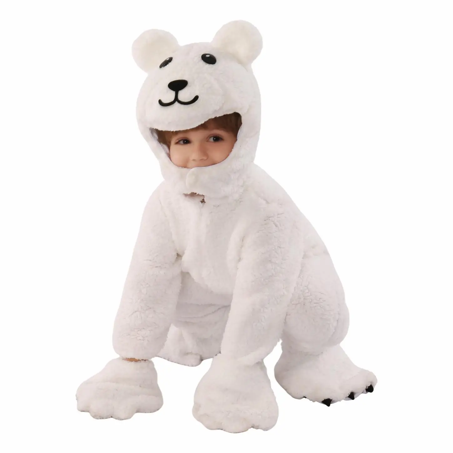 Halloween New Children's Animal Cosplay White Bear Role-playing Costume Kindergarten Stage Performance Clothing Polyester Fiber