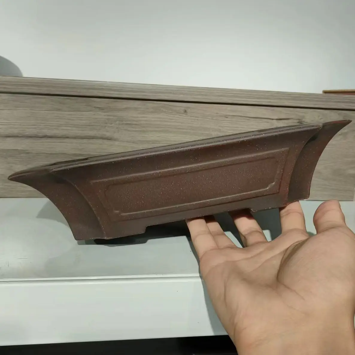 High Quality Hand Made Rectangle Shape Unglazed Yixing Purple Sand Bonsai Pots