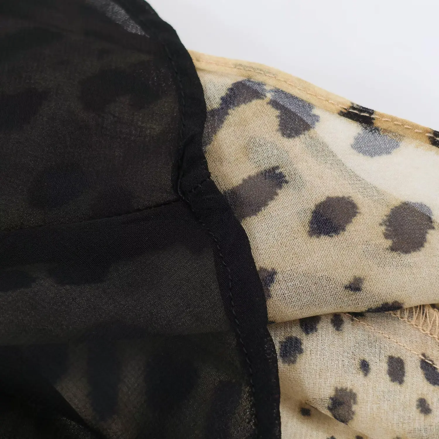 TFMLN Vintage Neckholder-Kleid mit Leopardenmuster für Damen, Sommer, sexy, rückenfrei, eleganter Schwingkragen, Trend, Partykleidung, schick, figurbetont – Detail 7