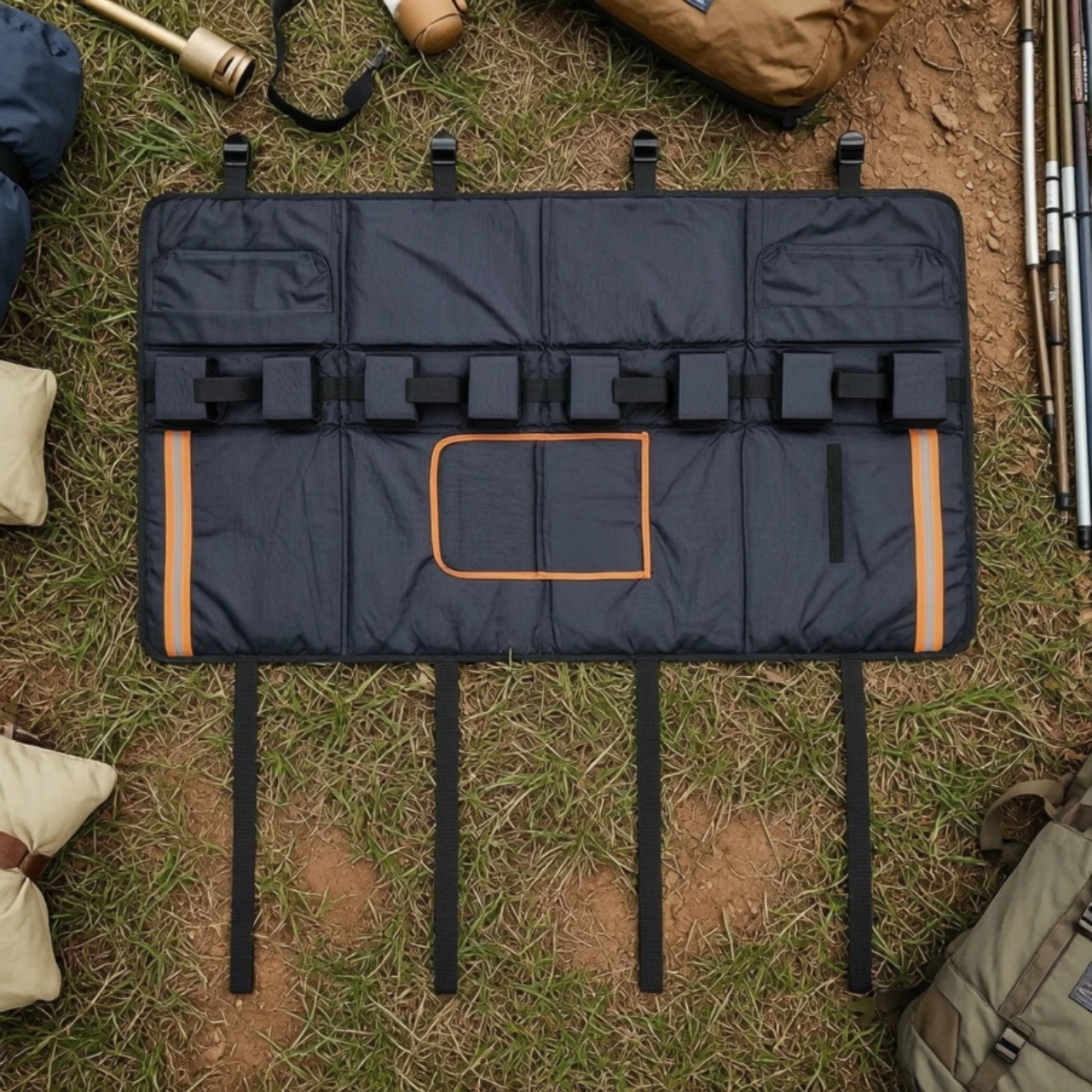 Bike Tailgate Pad Secure Tailgate Cover with Straps Bike Transport Pad Scratch-Resistant Cushioned for Cyclists, Pickup Truck