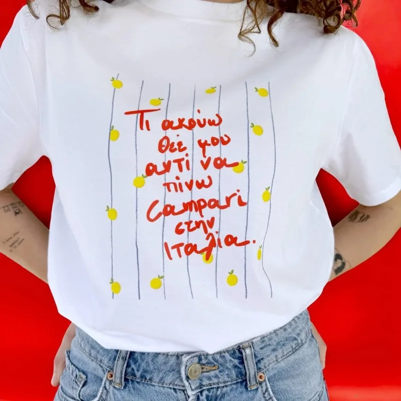 

2025 New Simple Print Women's T-Shirt Casual Versatile Simple & Fresh Style