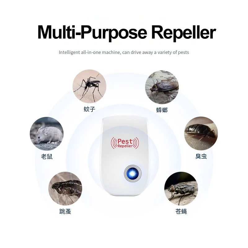 Electronic Mosquito Repellent Pest Reject Ultrasound  Cockroach Repeller Device Insect Rats Spider Pest Control Household Pest