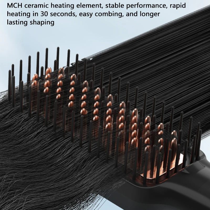 Woman's Electric Hair Straightening Comb Roll Straight Dual-purpose Lazy Household Fluffy Hair Straightener Straight Hair Brush