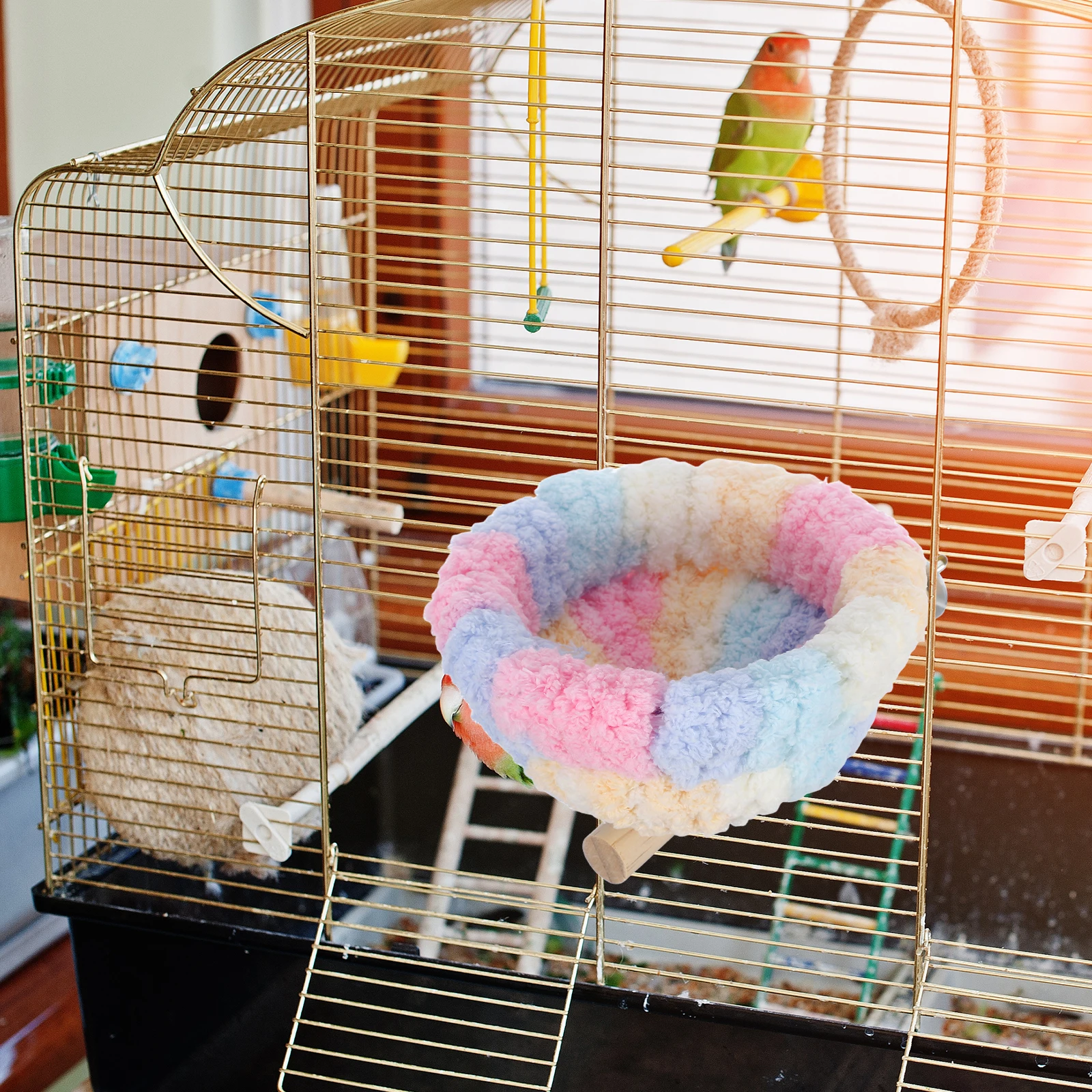 

Parrot Nest Swing Bird Accessories for Cages s Parakeets Hut House Hanging Hammock Parrots