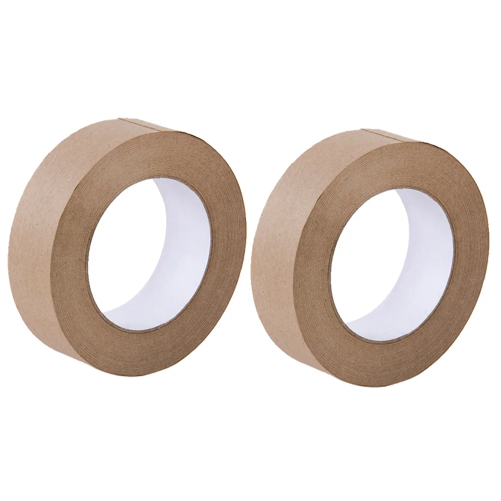 2 Rolls Waterproof Kraft Paper Tape Multi-Function Sealing Tape for Photo Frame Protection Dust Moisture Resistant Off