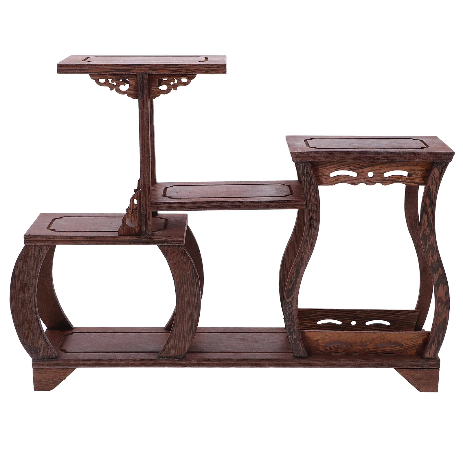 

Natural Wood Display Stand for Collectibles Multi-Layer Showcase Rack Wooden Pedestal Small Collection Holder