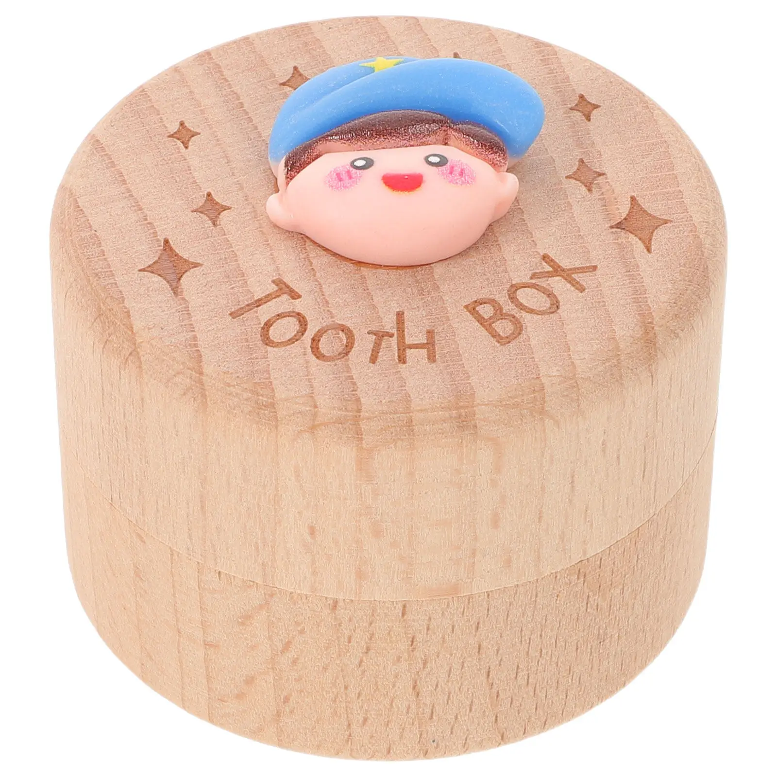 Baby Teeth Storage Box Wooden Keepsake Boys Girls Small Tooth Organizer First Hair Curl Holder Memory Preservation Container